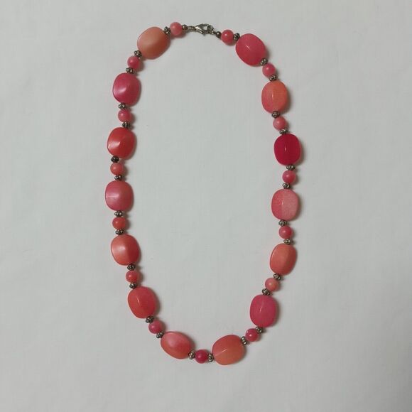 Coral Orange Tones Ombre Beaded Necklace VTG 9" Fall Autumn Halloween Jewelry - Picture 15 of 16